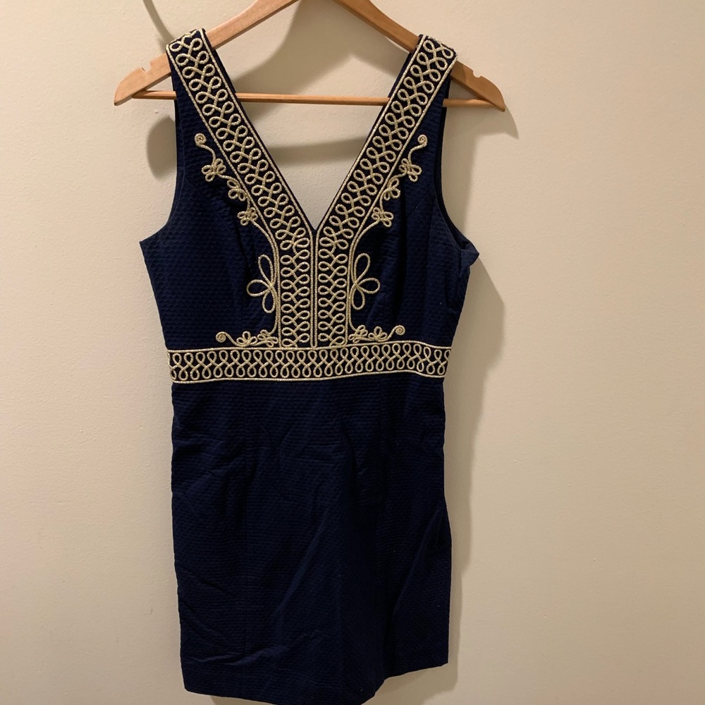 Navy & Gold Lilly Pulitzer Shift Dress